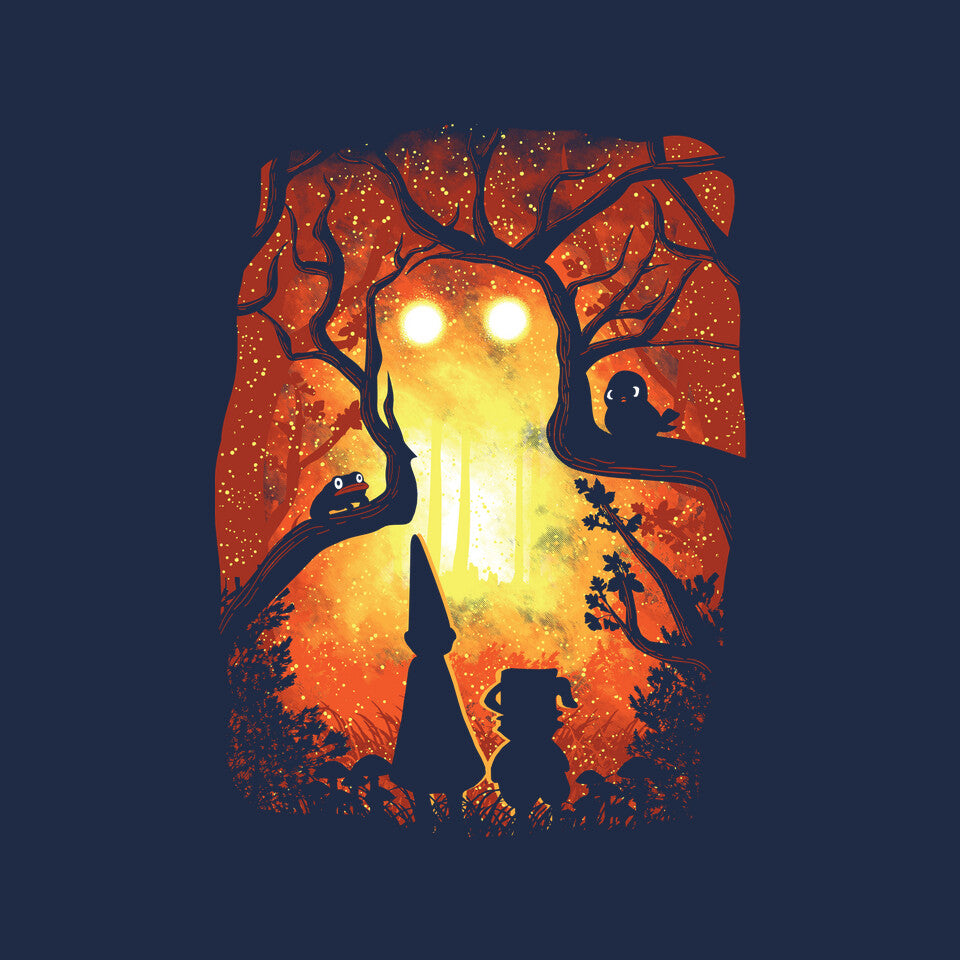 Enchanted Forest – Fantasy Graphic T-Shirt design artwork for navy graphic T-shirt