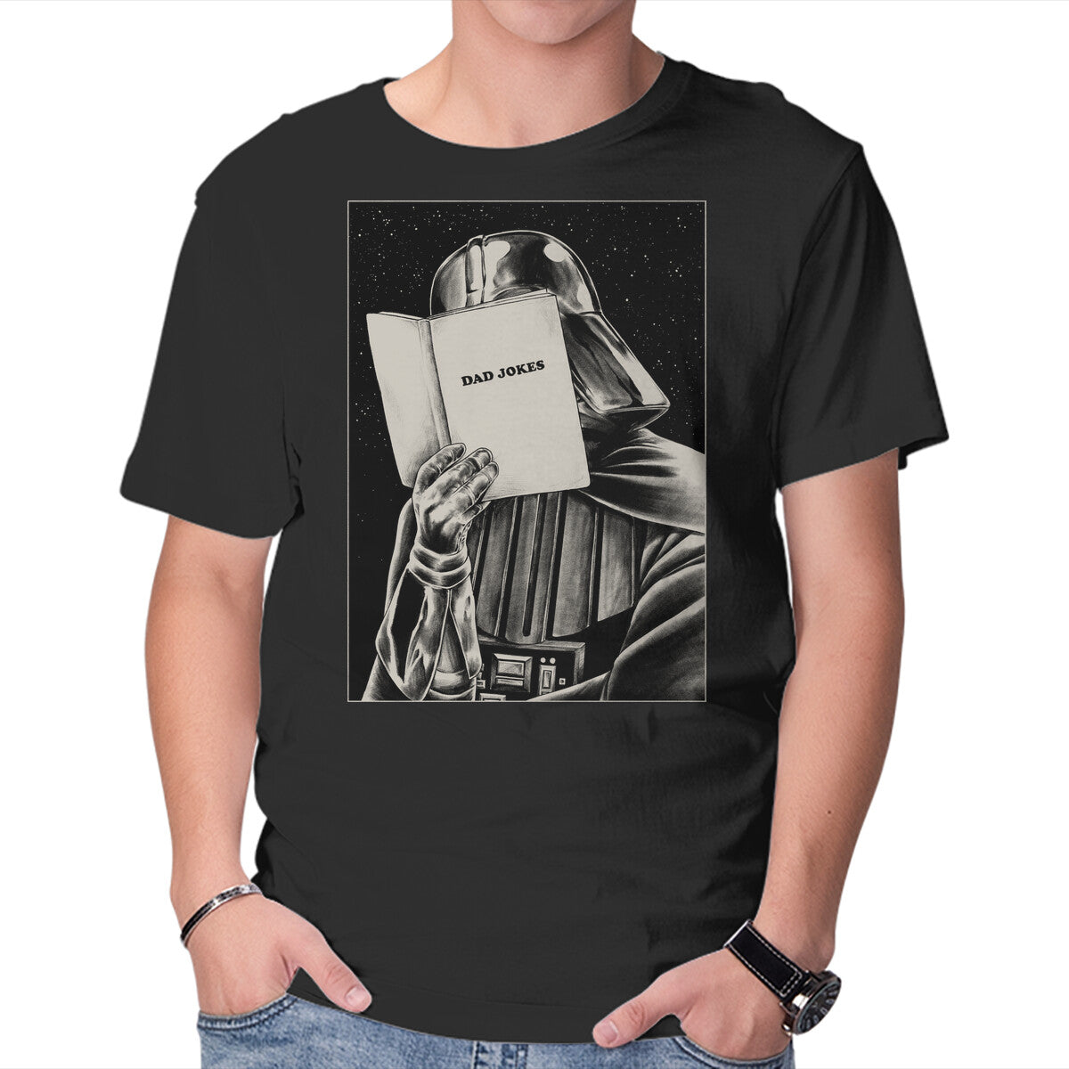 Dad Jokes – Sci-Fi Graphic T-Shirt in black, product display