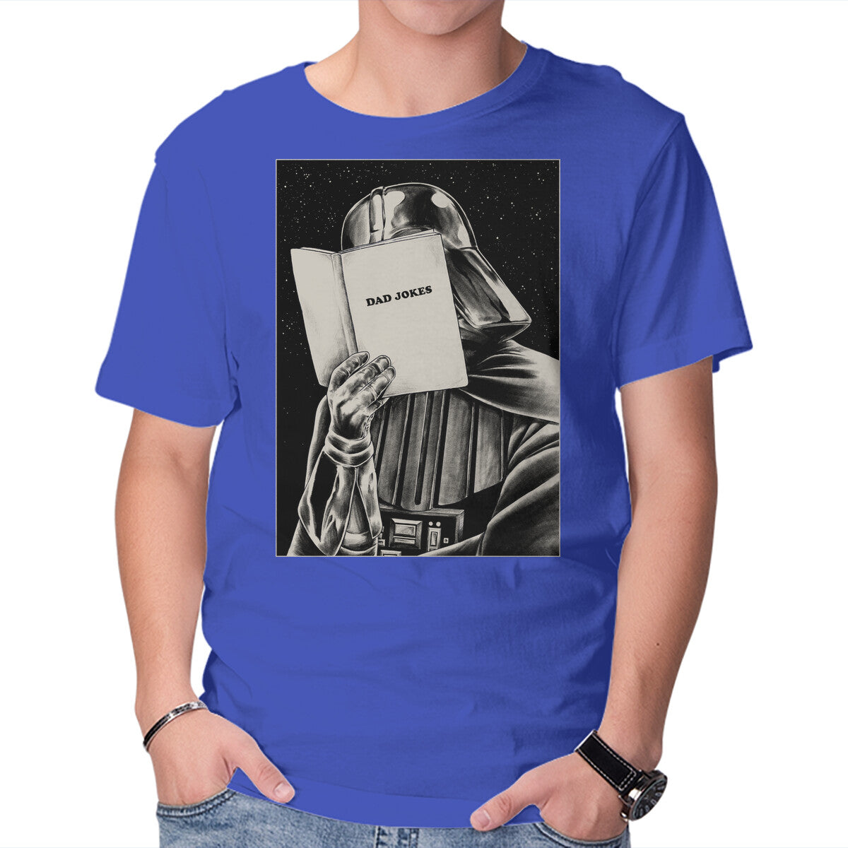 Dad Jokes – Sci-Fi Graphic T-Shirt in royal blue, product display