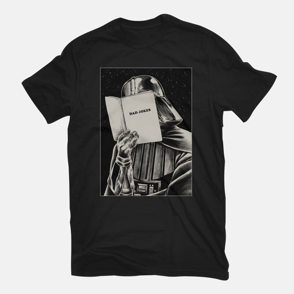 Dad Jokes – Sci-Fi Graphic T-Shirt in black, flat-lay product view