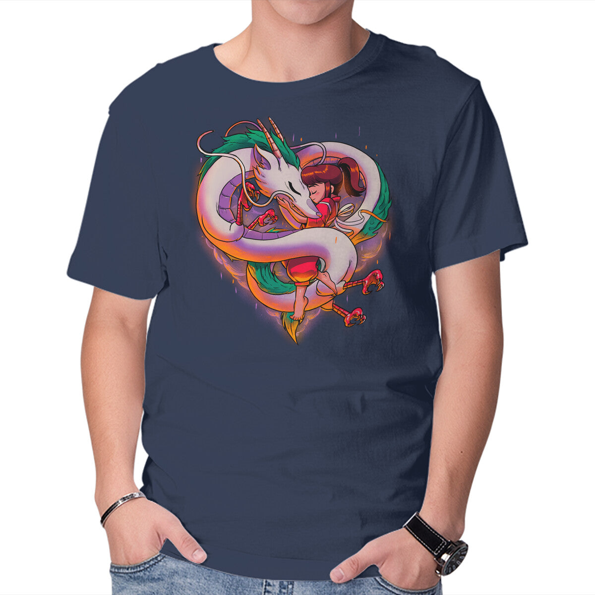 Spiritual Journey – Fantasy Graphic T-Shirt in navy, product display