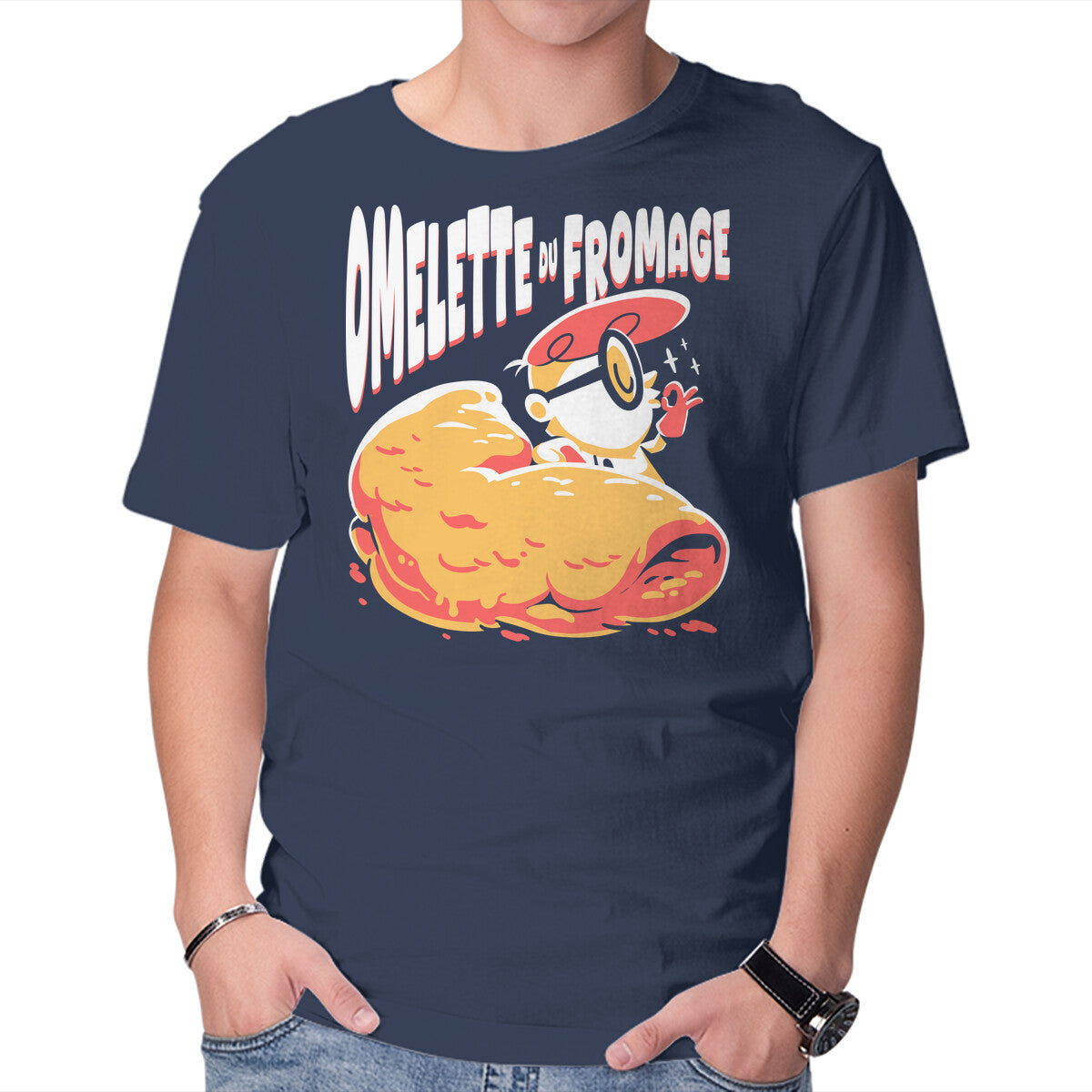 French Lesson – Funny Graphic T-Shirt in navy, product display