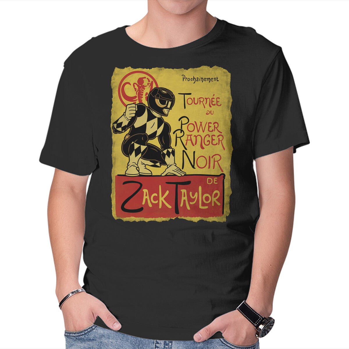 Le Ranger Noir Graphic T-Shirt in black, product display