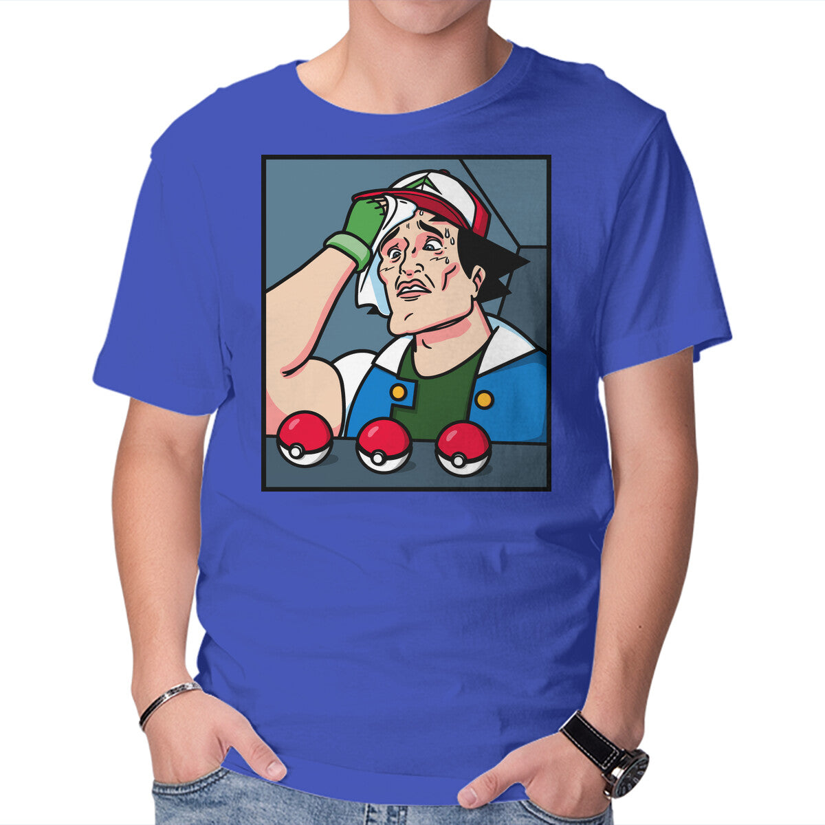 Hard Decision – Anime Graphic T-Shirt in royal blue, product display