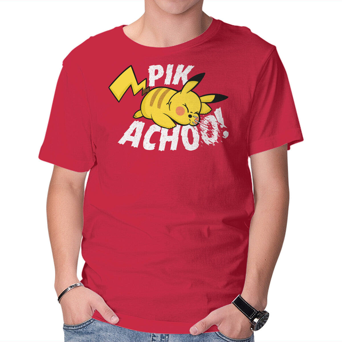 Pik Achoo – Anime Graphic T-Shirt in red, product display
