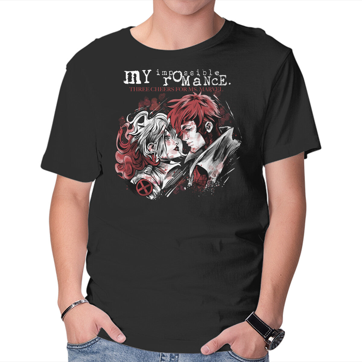 My Impossible Romance Remix – Sci-Fi Graphic T-Shirt in black, product display