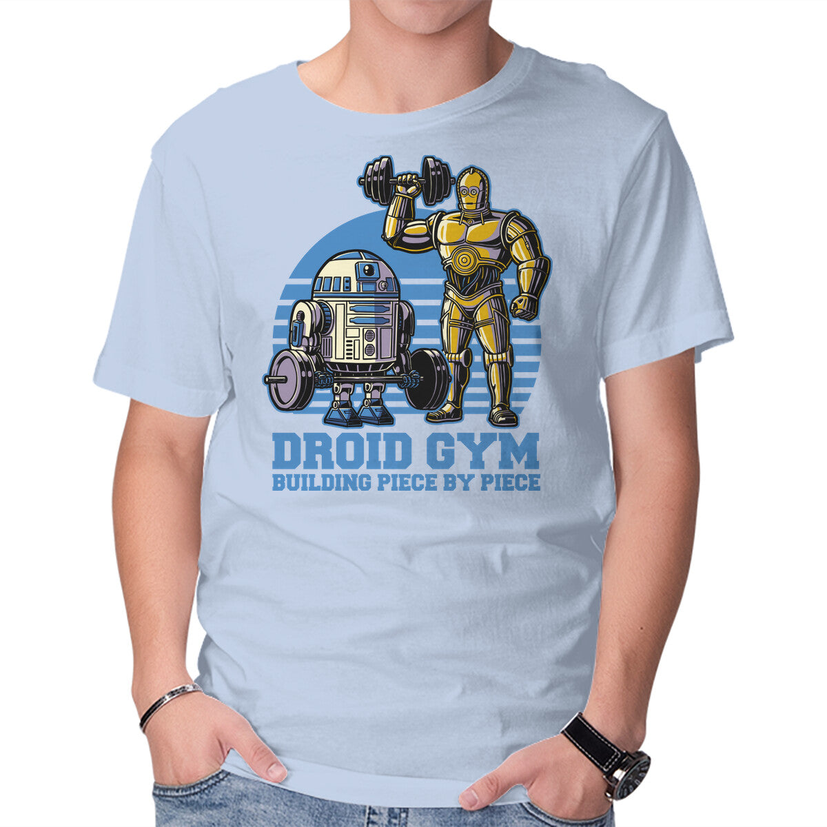 Android Space Gym – Fantasy Graphic T-Shirt in blue, product display