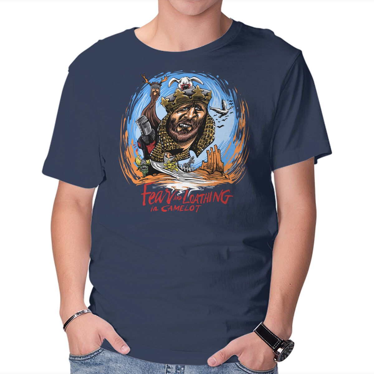 Fear And Loathing In Camelot – Movie Graphic T-Shirt in navy, product display