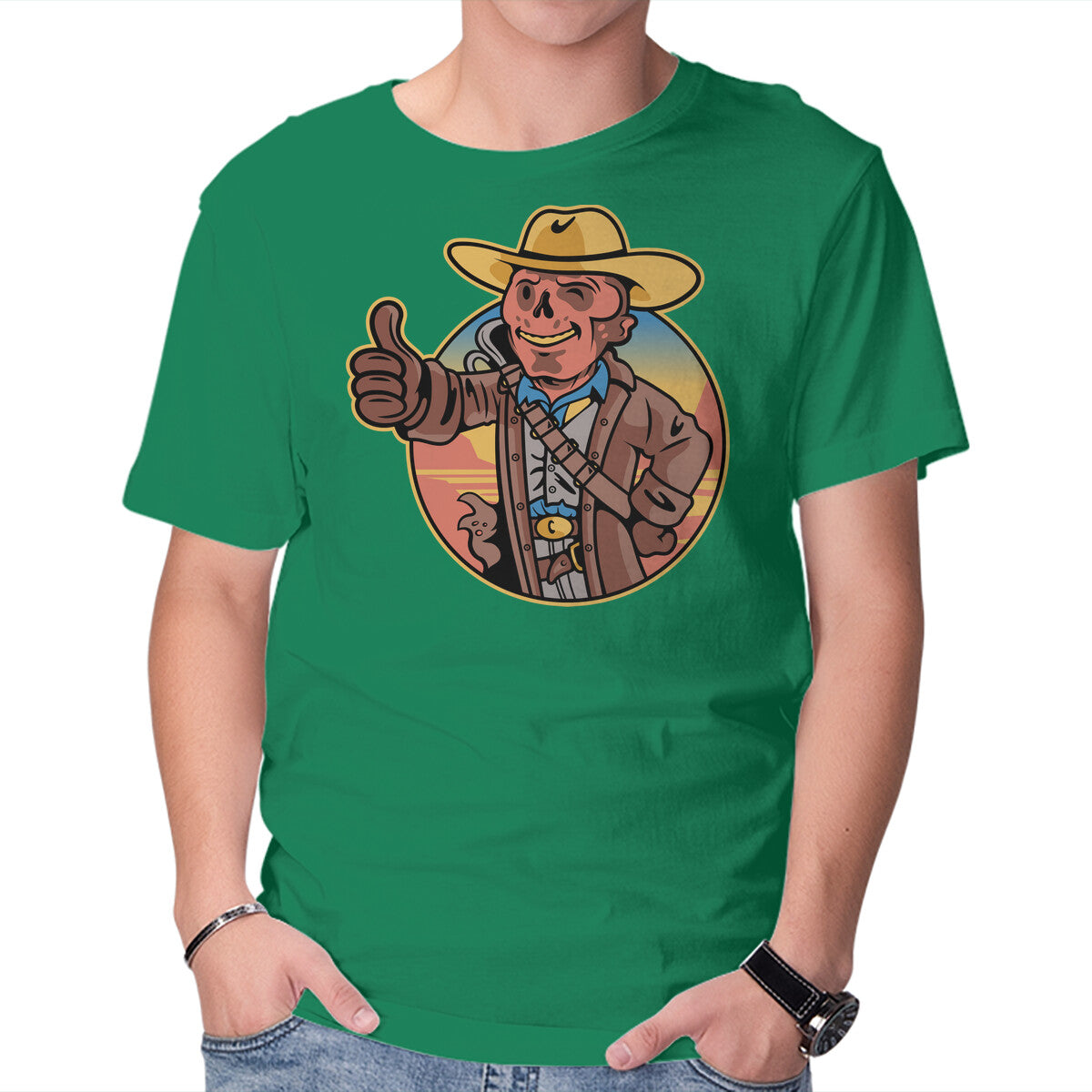 The Ghoul Boy – Gaming Graphic T-Shirt in green, product display