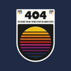 404 Decade Not Found – Funny Graphic T-Shirt design artwork for navy graphic T-shirt