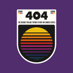 404 Decade Not Found – Funny Graphic T-Shirt design artwork for purple graphic T-shirt