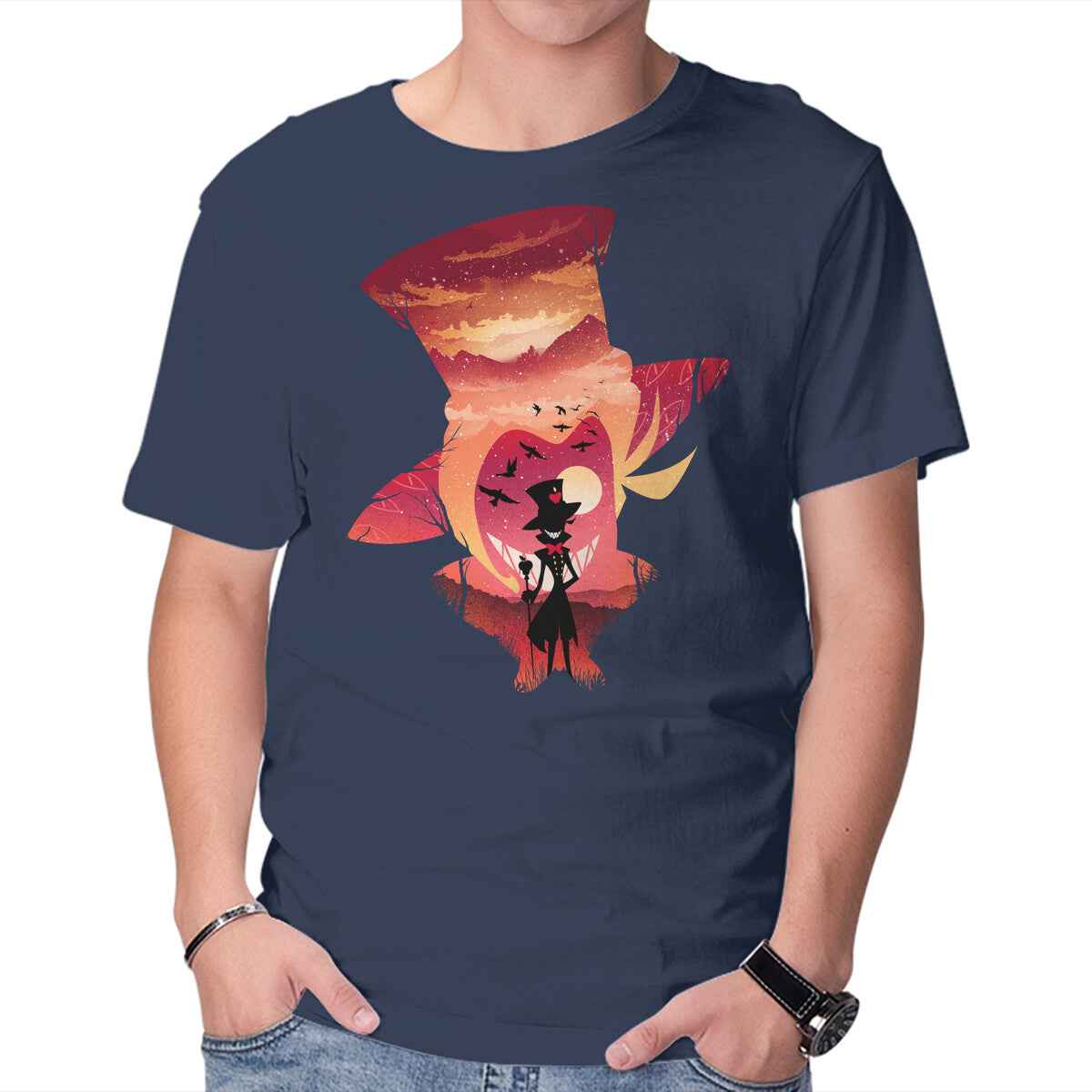 Lucifer Sunset – Funny Graphic T-Shirt