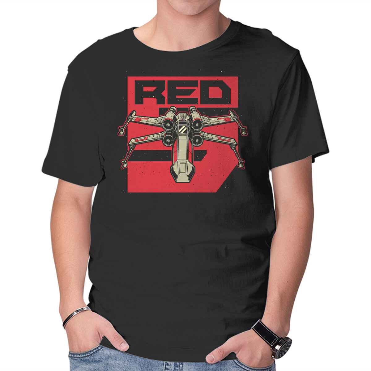 Red Spaceship Revolution – Sci-Fi Graphic T-Shirt
