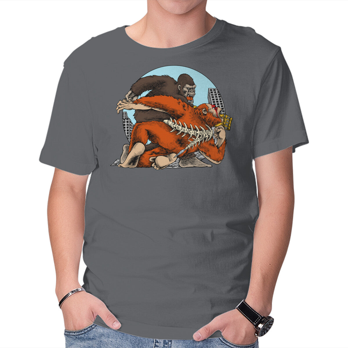 Kong Punch – Movie Graphic T-Shirt in charcoal, product display