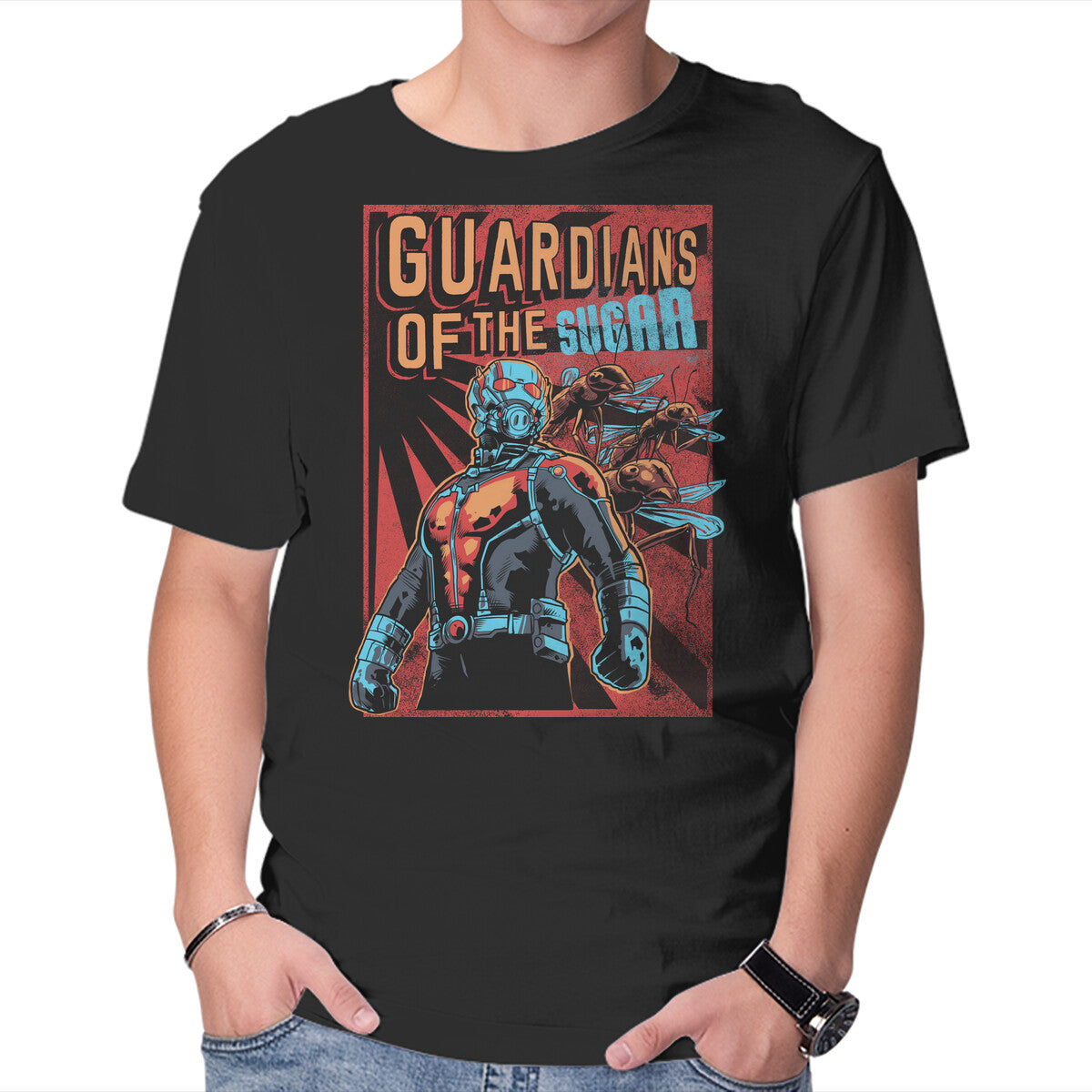 Guardians Of The Sugar – Movie Graphic T-Shirt in black, product display