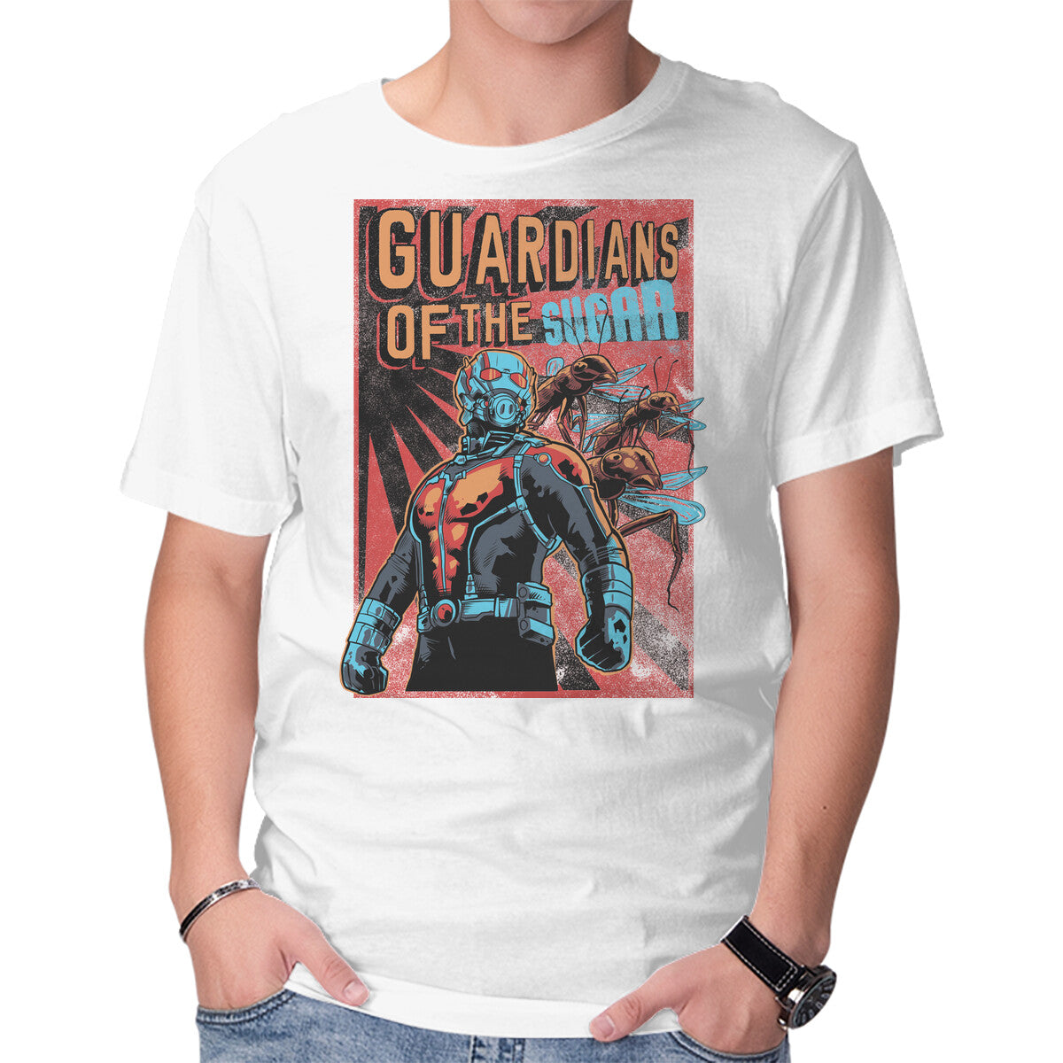 Guardians Of The Sugar – Movie Graphic T-Shirt in white, product display