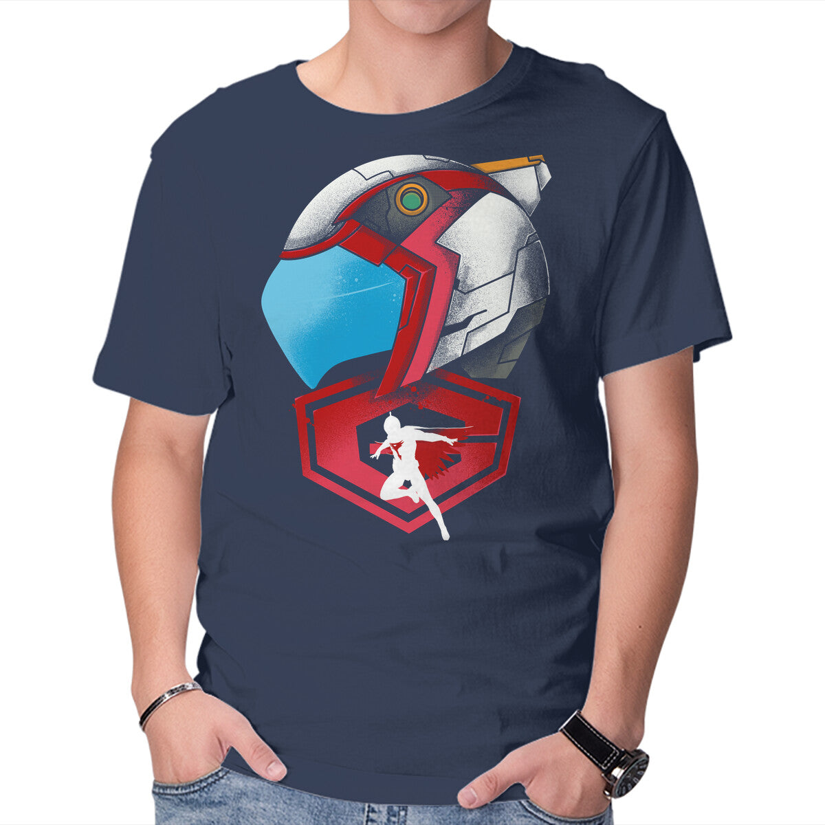 Ken The Eagle – Anime Graphic T-Shirt in navy, product display