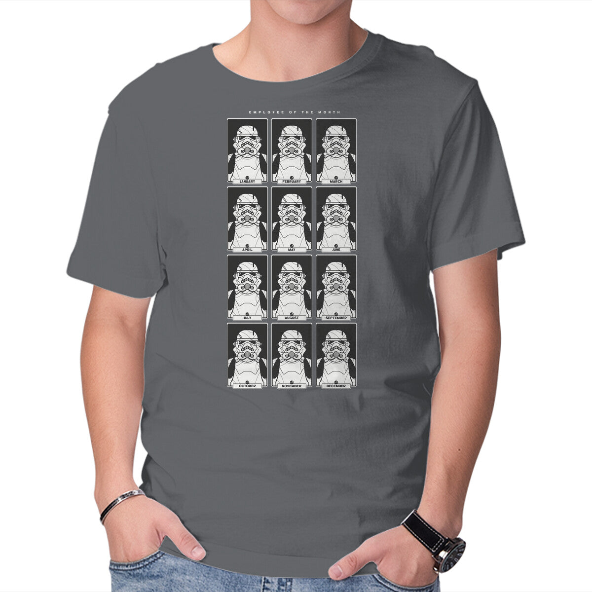 One Of Us – Sci-Fi Graphic T-Shirt in charcoal, product display