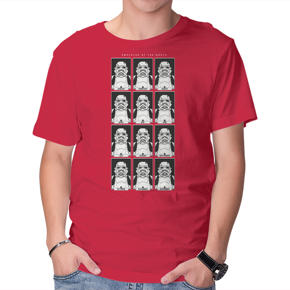 One Of Us – Sci-Fi Graphic T-Shirt in red, product display