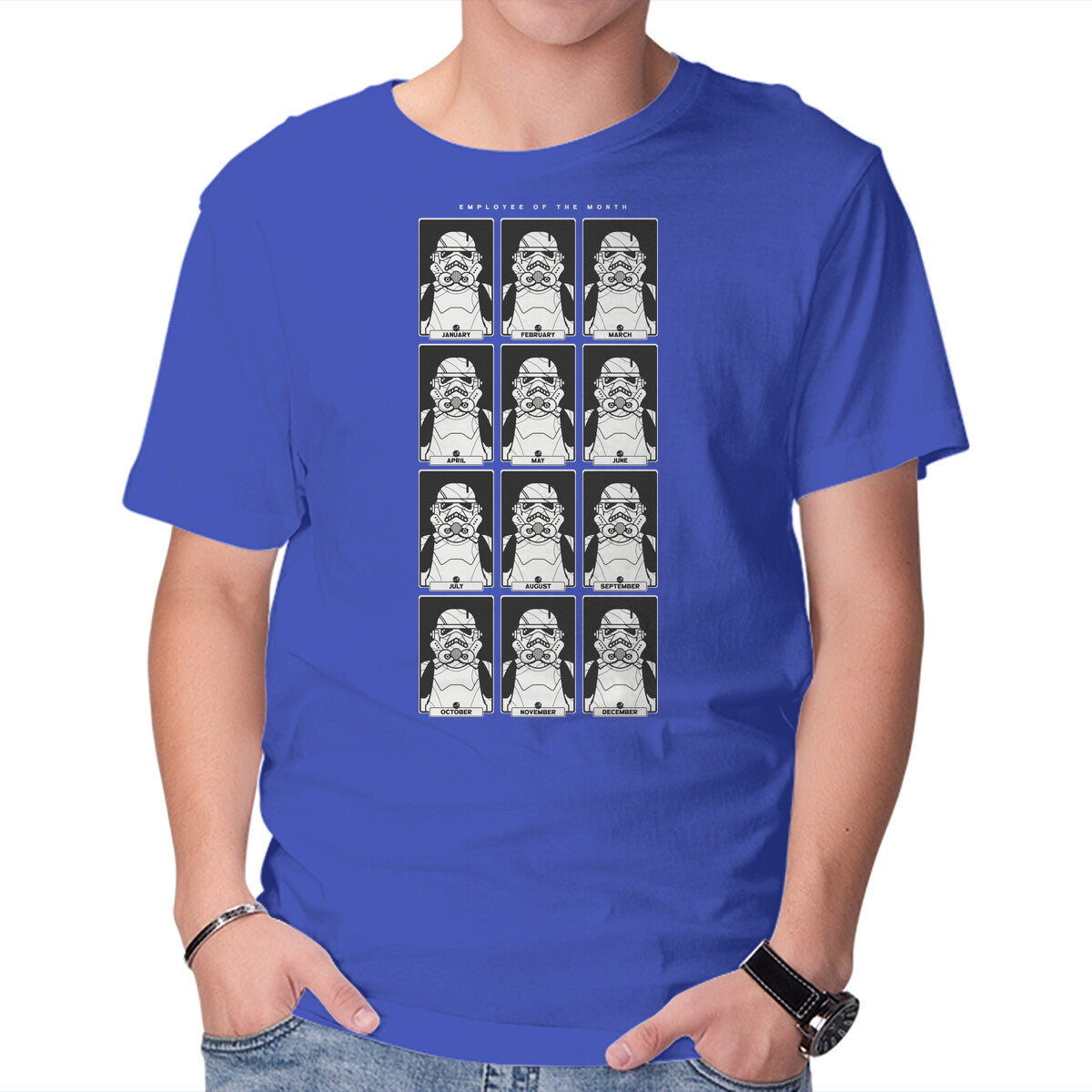 One Of Us – Sci-Fi Graphic T-Shirt in royal blue, product display