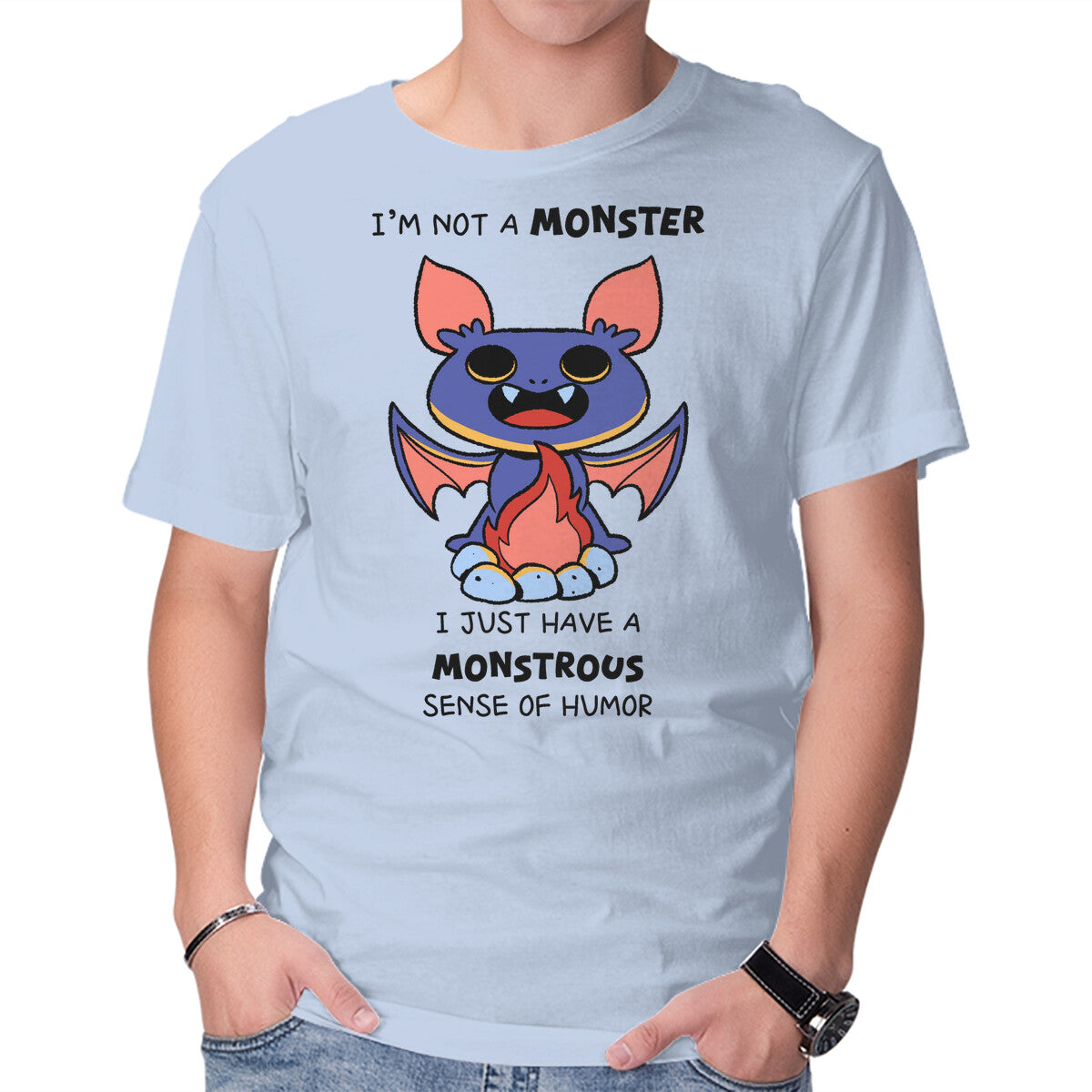I'm Not A Monster – Animal Graphic T-Shirt in blue, product display