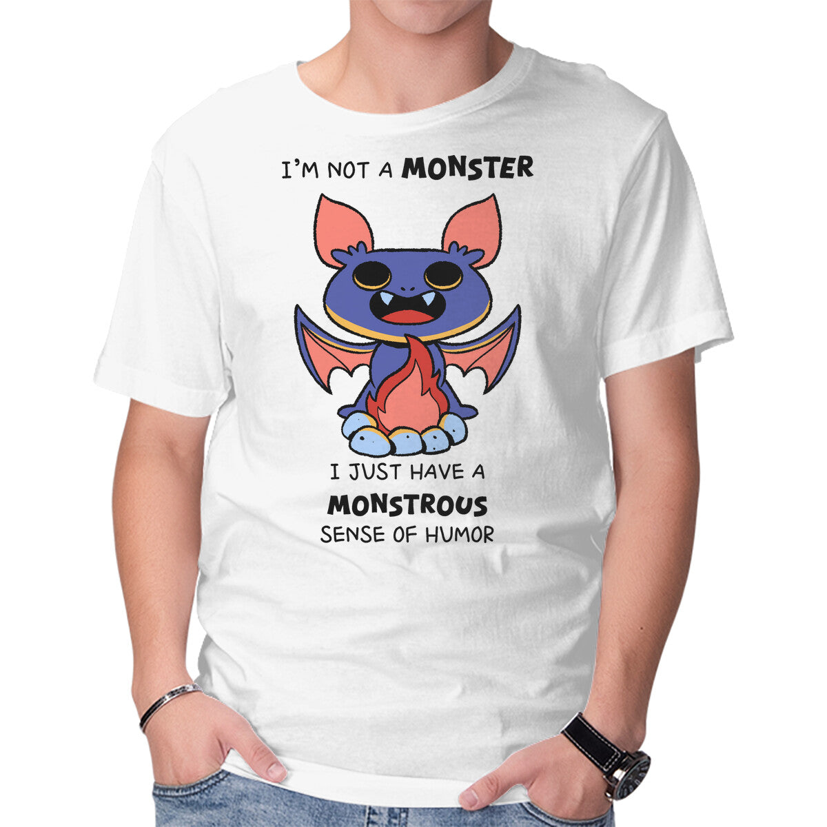 I'm Not A Monster – Animal Graphic T-Shirt in white, product display