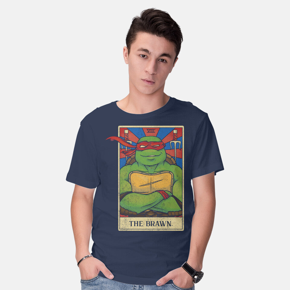Model wearing navy Raph Graphic T-Shirt