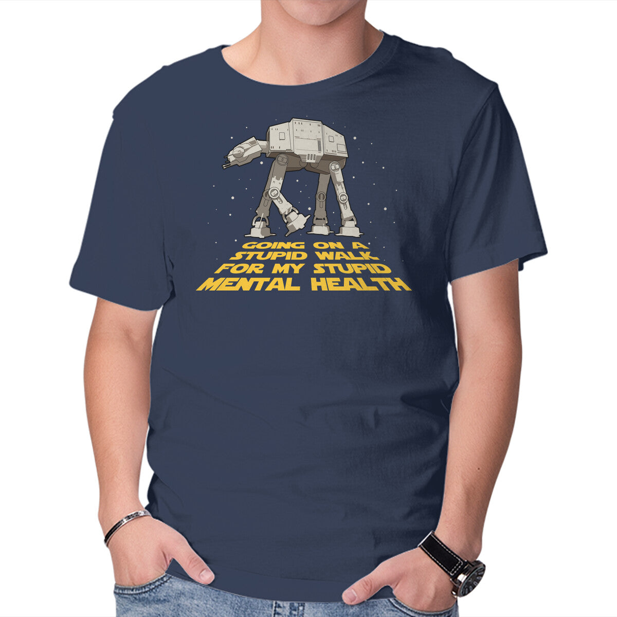 Imperial Walk – Sci-Fi Graphic T-Shirt in navy, product display