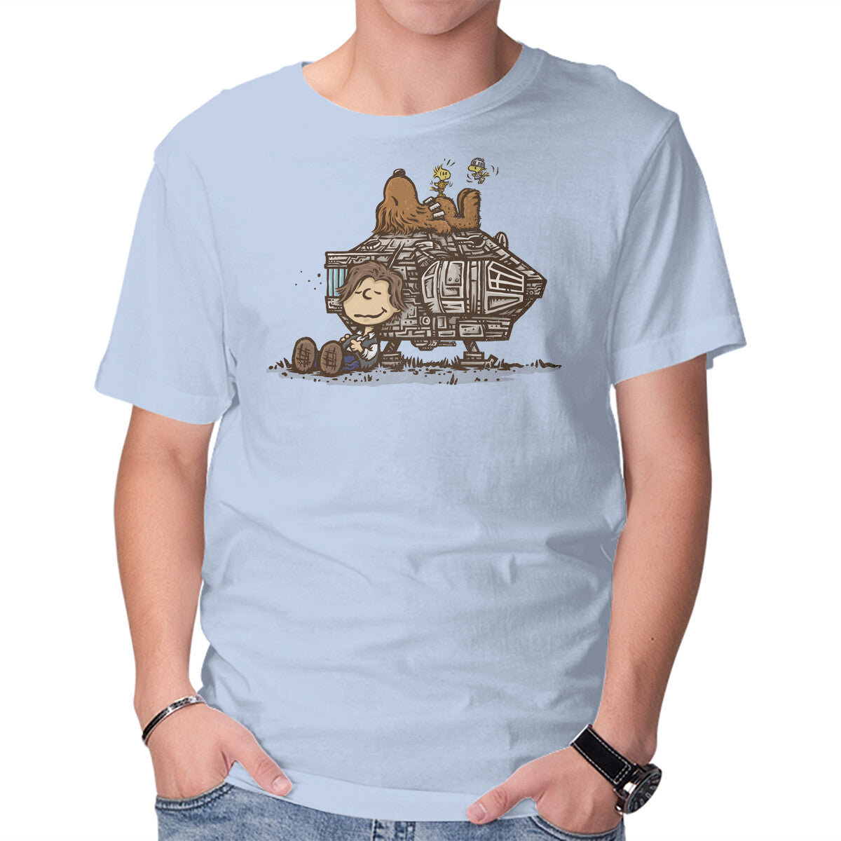 The Lazy Beagle – Sci-Fi Graphic T-Shirt in blue, product display