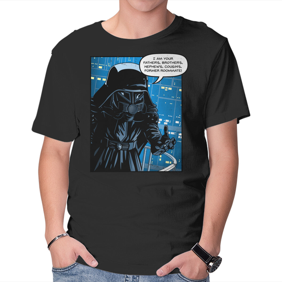 Dark Revelation – Sci-Fi Graphic T-Shirt in black, product display