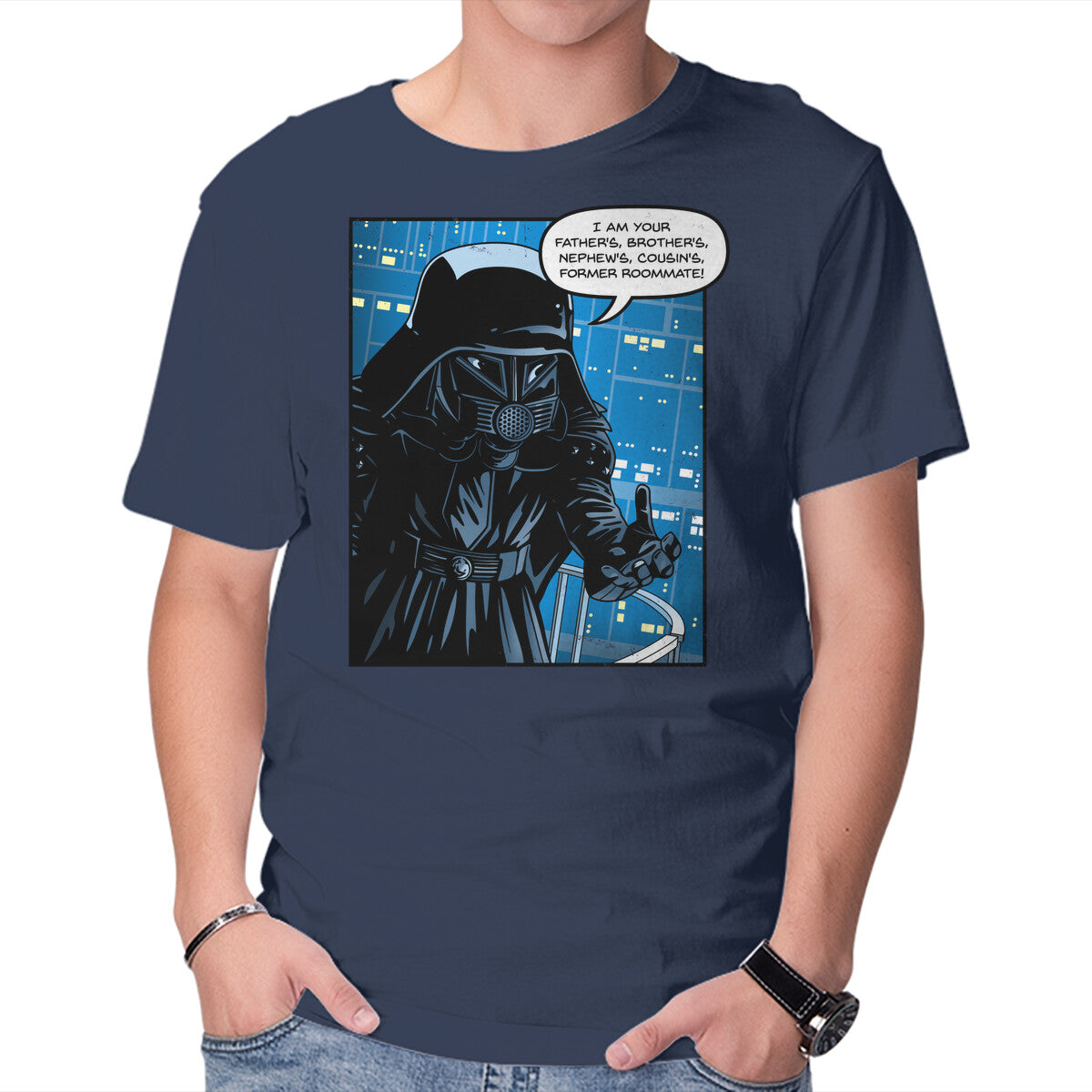 Dark Revelation – Sci-Fi Graphic T-Shirt in navy, product display