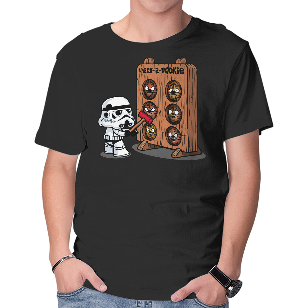 Whack A Wookie – Sci-Fi Graphic T-Shirt in black, product display