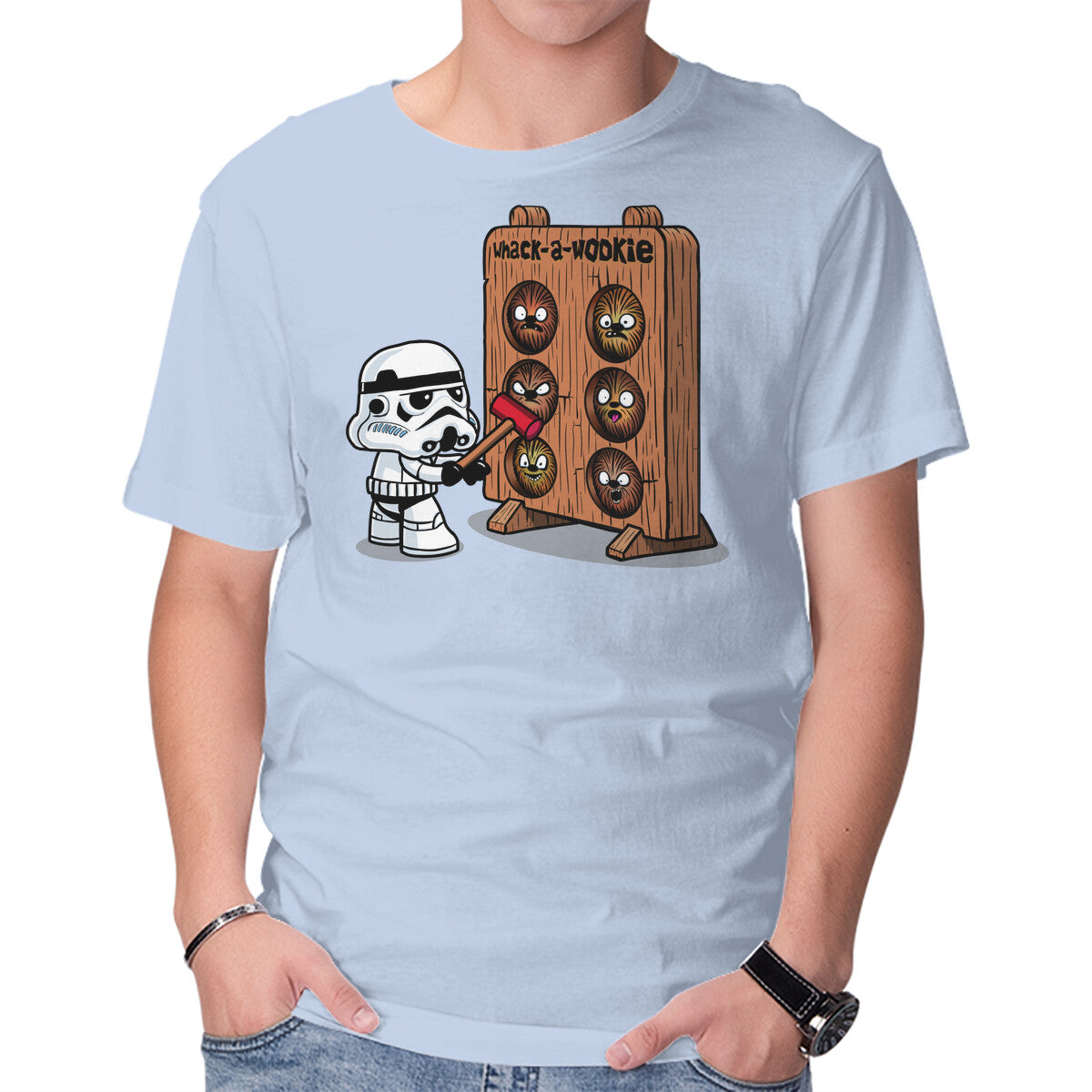 Whack A Wookie – Sci-Fi Graphic T-Shirt in blue, product display