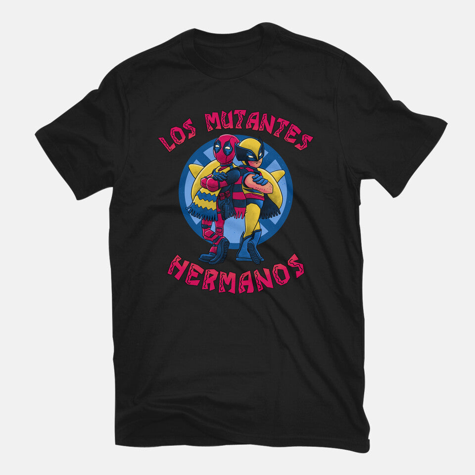Los Mutantes Hermanos – Movie Graphic T-Shirt in black, flat-lay product view