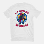 Los Mutantes Hermanos – Movie Graphic T-Shirt in white, flat-lay product view