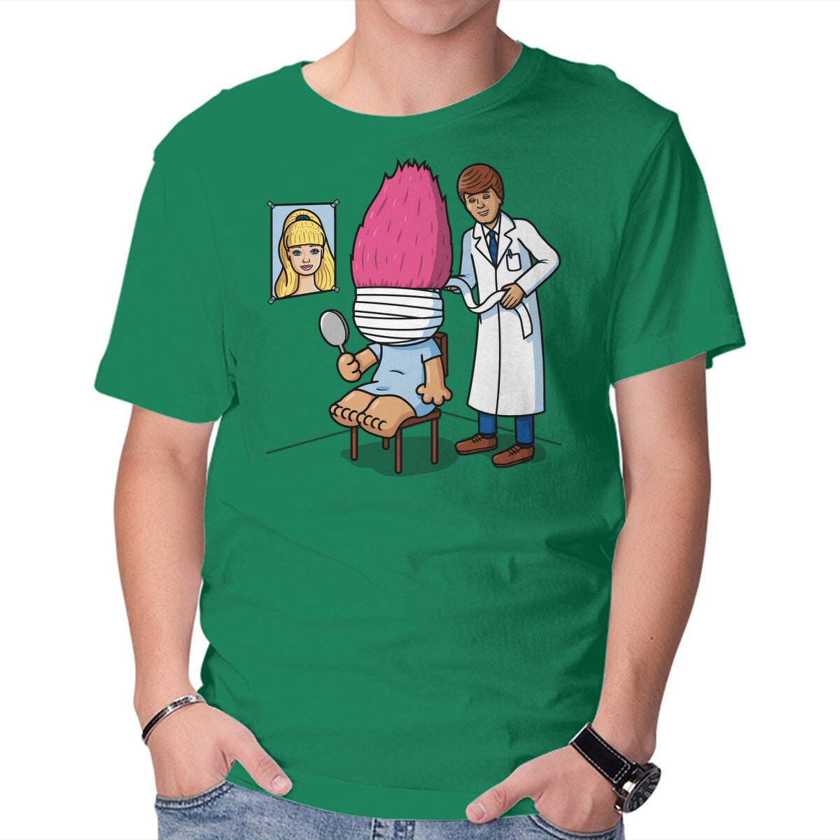Doll Surgery – Movie Graphic T-Shirt in green, product display