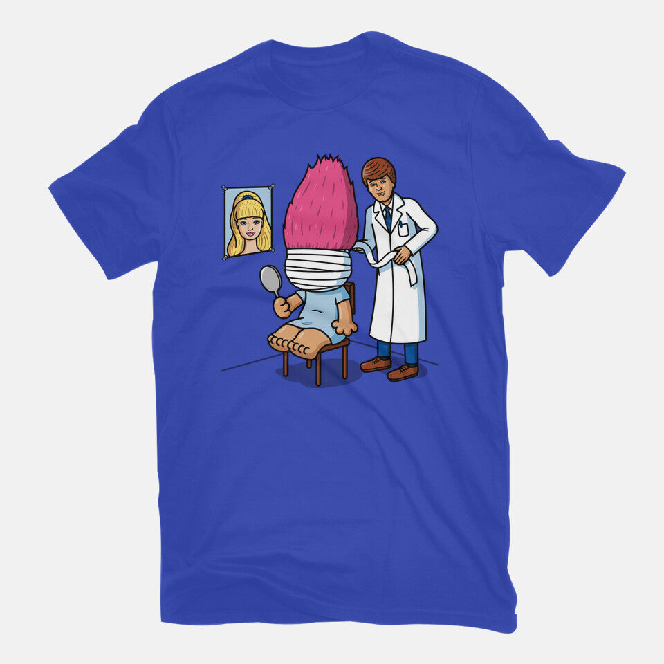 Doll Surgery – Movie Graphic T-Shirt in royal blue, flat-lay product view
