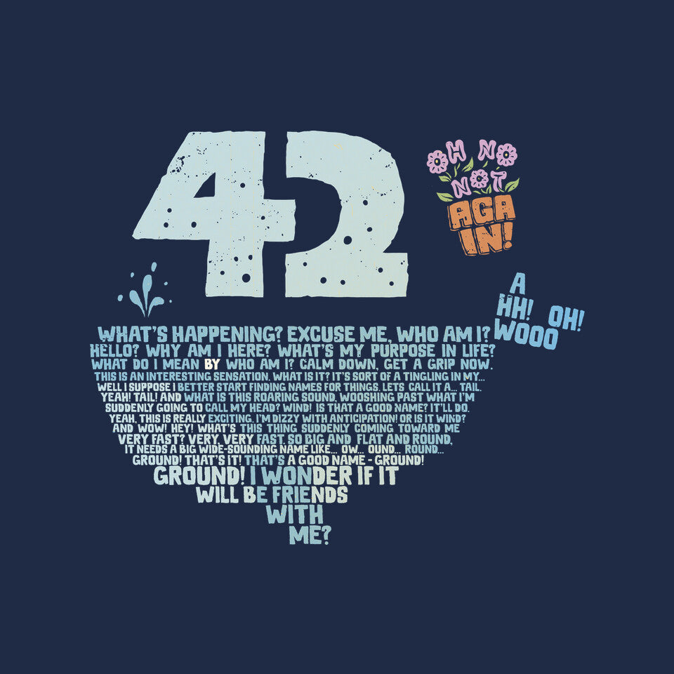 Not Again – Sci-Fi Graphic T-Shirt design artwork for navy graphic T-shirt