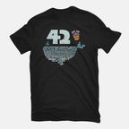 Not Again – Sci-Fi Graphic T-Shirt in black, flat-lay product view