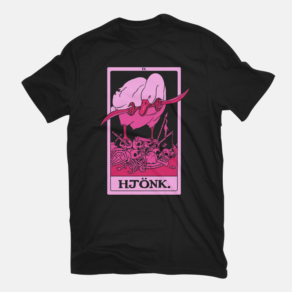Hjonk Tarot – Gaming Graphic T-Shirt in black, flat-lay product view