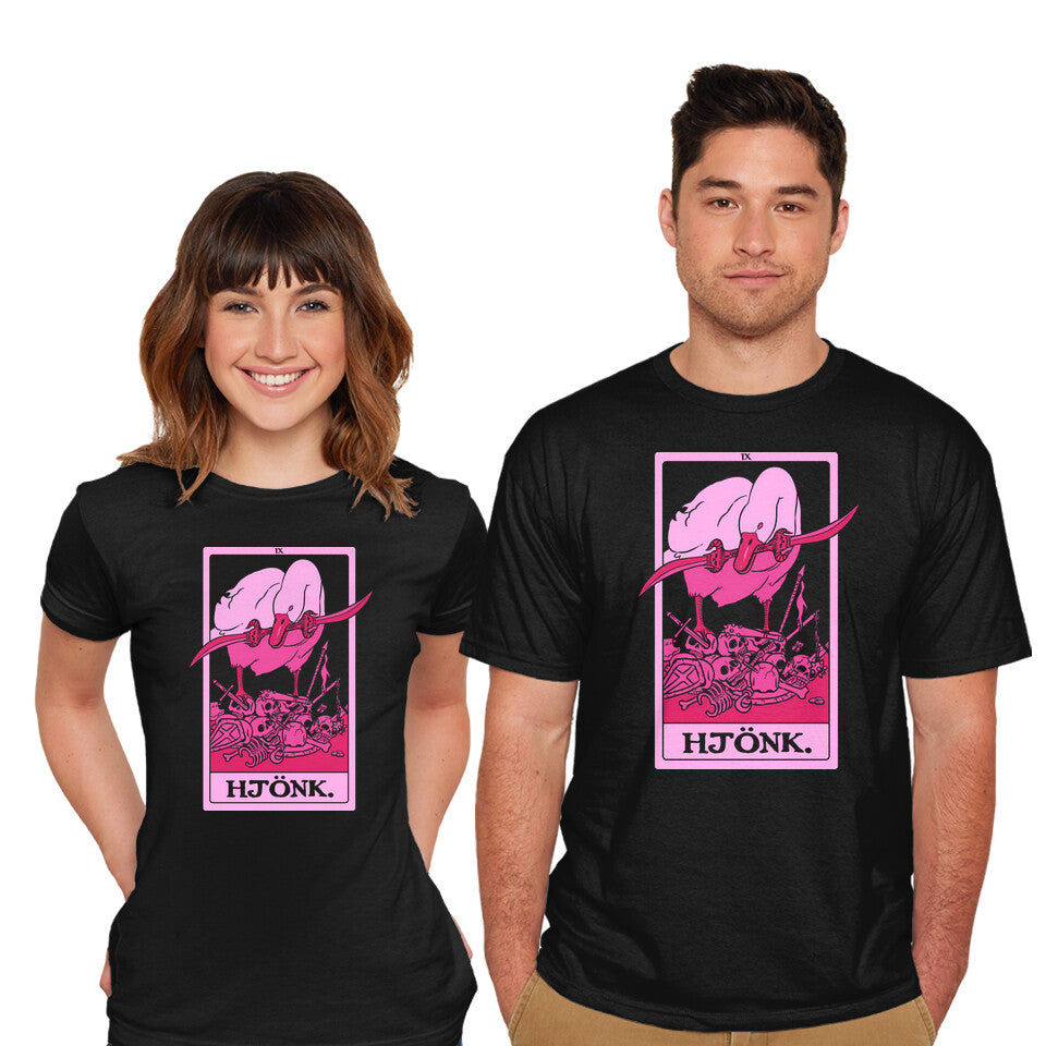 Model wearing black Hjonk Tarot – Gaming Graphic T-Shirt