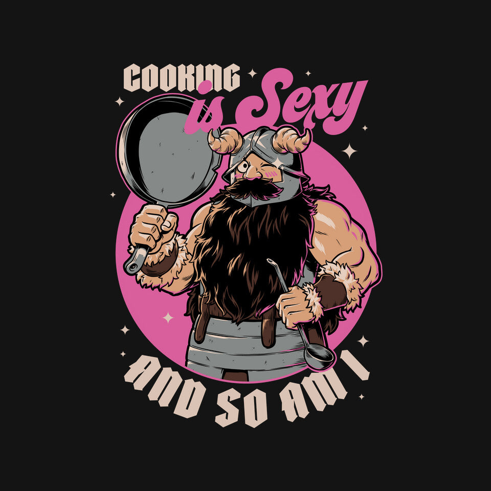 Cooking Dwarf – Gaming Graphic T-Shirt design artwork for black graphic T-shirt