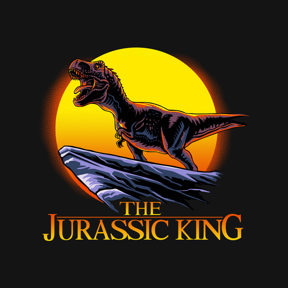 Jurassic King – Movie Graphic T-Shirt design artwork for black graphic T-shirt