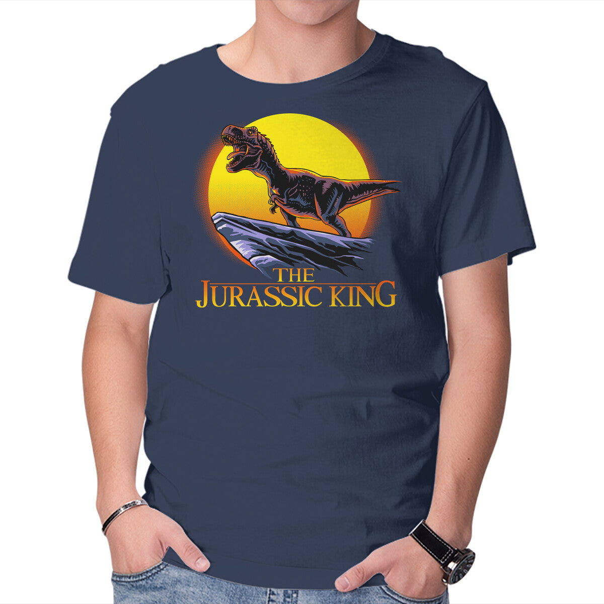 Jurassic King – Movie Graphic T-Shirt in navy, product display