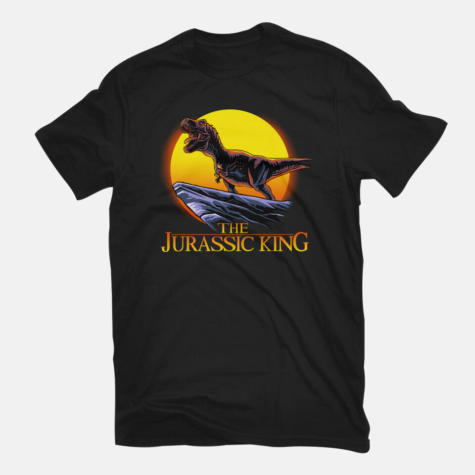 Jurassic King – Movie Graphic T-Shirt in black, flat-lay product view