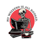 Weekend Reader – Horror Graphic T-Shirt design artwork for white graphic T-shirt
