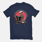 Weekend Reader – Horror Graphic T-Shirt in navy, flat-lay product view