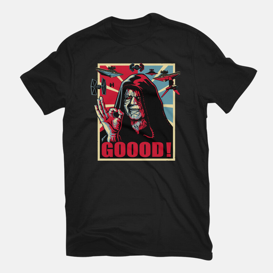 Goood – Sci-Fi Graphic T-Shirt in black, flat-lay product view