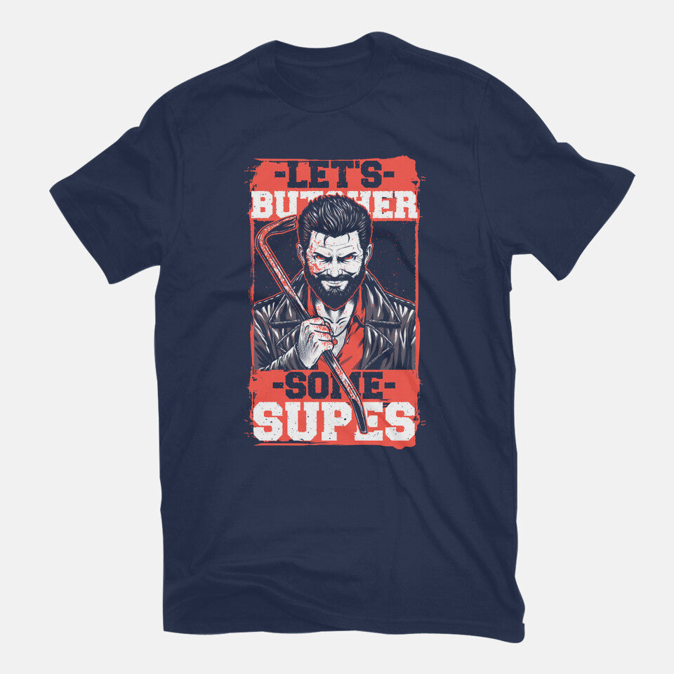 Super Heroes Hunter Graphic T-Shirt in navy, flat-lay product view