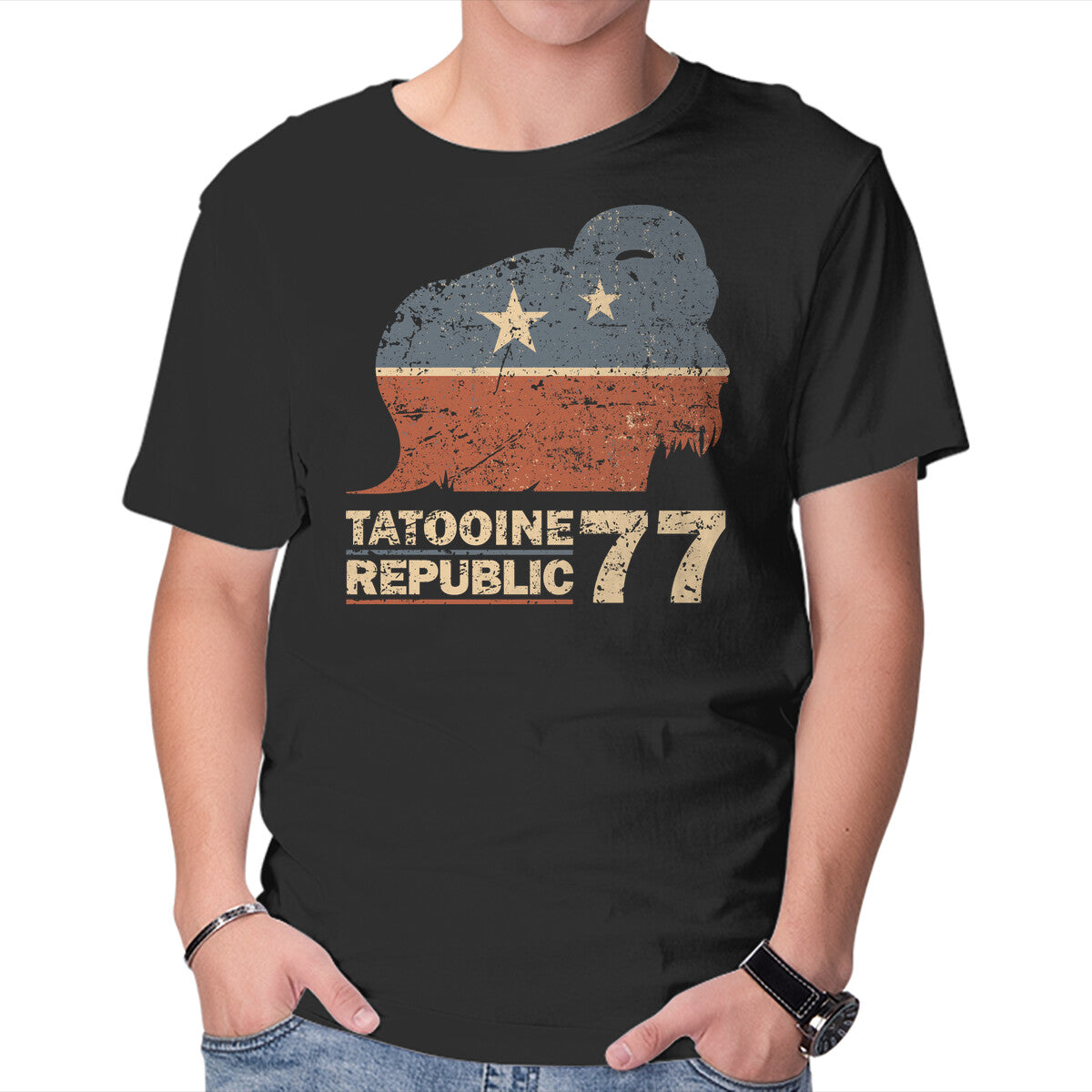 Republic – Sci-Fi Graphic T-Shirt in black, product display